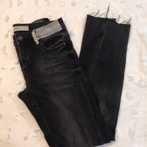 Distressed denim pants